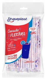CANUDO PARA BEBIDAS DOBRAVEL STRAWPLAST C/100UN