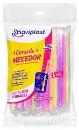 CANUDO PARA BEBIDAS MEXEDOR SACHE C/100UN