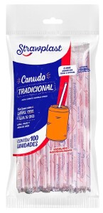 CANUDO PARA BEBIDAS SACHE 21CMX5MM C/100UN