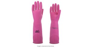 LUVA LATEX RANHURADA VOLK ROSA G
